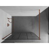Mexen Kioto Duschwand Walk-in 130 x 200 cm, schwarzes Muster 8 mm, Roségold - 800-130-101-60-78