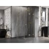 Mexen Lunar-F L Duschkabine klappbar rechts 80 x 80 cm, transparent, gold gebürstet - 836L-080-080-55-00-P