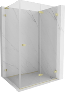 Mexen Lunar-F L klappbare Duschkabine rechts 90 x 80 cm, transparent, gebürstetes Gold - 836L-090-080-55-00-P