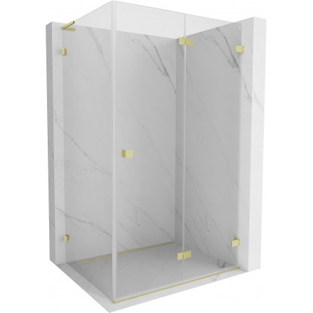 Mexen Lunar-F L Duschkabine klappbar rechts 95 x 80 cm, transparent, gebürstet gold - 836L-095-080-55-00-P