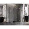 Mexen Lunar-F L klappbare Duschkabine rechts 100 x 80 cm, transparent, gebürstet gold - 836L-100-080-55-00-P