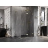Mexen Lunar-F L klappbare Duschkabine rechts 100 x 80 cm, transparent, gebürstet gold - 836L-100-080-55-00-P