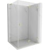 Mexen Lunar-F L klappbare Duschkabine rechts 100 x 80 cm, transparent, gebürstet gold - 836L-100-080-55-00-P