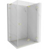 Mexen Lunar-F L zusammenklappbare Duschkabine rechts 95 x 90 cm, transparent, gebürstetes Gold - 836L-095-090-55-00-P