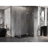 Mexen Lunar-F L faltbare Duschkabine rechts 100 x 90 cm, transparent, gebürstetes Gold - 836L-100-090-55-00-P
