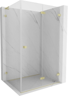 Mexen Lunar-F L faltbare Duschkabine rechts 100 x 90 cm, transparent, gebürstetes Gold - 836L-100-090-55-00-P