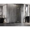 Mexen Lunar-F L faltbare Duschkabine rechts 100 x 100 cm, transparent, gebürstetes Gold - 836L-100-100-55-00-P