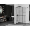 Mexen Kioto Duschwand Walk-in 120 x 200 cm, schwarzes Muster 8 mm, schwarz - 800-120-101-70-78
