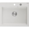 Mexen Elix Granitspüle 1-Becken 600 x 500 mm, weiß, Siphon Chrom - 6525601005-20