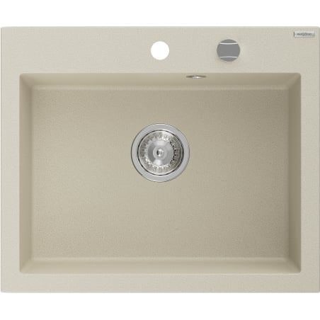 Mexen Elix Granitspüle 1-Becken 600 x 500 mm, beige, Siphon Chrom - 6525601005-69