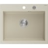 Mexen Elix Granitspüle 1-Becken 600 x 500 mm, beige, Siphon Chrom - 6525601005-69