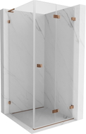Mexen Lunar-F L Duschkabine faltbar rechts 80 x 80 cm, transparent, Roségold - 836L-080-080-60-00-P