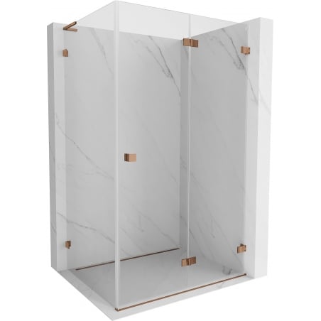 Mexen Lunar-F L faltbare Duschkabine rechts 85 x 80 cm, transparent, Roségold - 836L-085-080-60-00-P