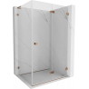 Mexen Lunar-F L faltbare Duschkabine rechts 85 x 80 cm, transparent, Roségold - 836L-085-080-60-00-P