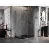 Mexen Lunar-F L faltbare Duschkabine rechts 90 x 80 cm, transparent, Roségold - 836L-090-080-60-00-P