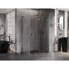 Mexen Lunar-F L faltbare Duschkabine rechts 90 x 80 cm, transparent, Roségold - 836L-090-080-60-00-P