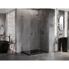 Mexen Lunar-F L Duschkabine klappbar rechts 100 x 80 cm, transparent, Roségold - 836L-100-080-60-00-P