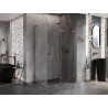 Mexen Lunar-F L Duschkabine klappbar rechts 100 x 80 cm, transparent, Roségold - 836L-100-080-60-00-P