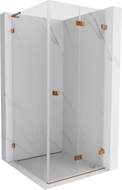 Mexen Lunar-F L Faltbare Duschkabine rechts 90 x 90 cm, transparent, Roségold - 836L-090-090-60-00-P