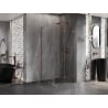 Mexen Lunar-F L klappbare Duschkabine rechts 100 x 100 cm, transparent, Roségold - 836L-100-100-60-00-P