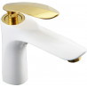 Mexen Lily Waschtischarmatur, weiß/gold - 73600-25