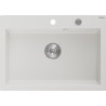 Mexen Elix Granitspüle 1-Becken 700 x 500 mm, weiß, Siphon chrom - 6526701005-20