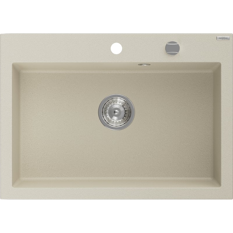 Mexen Elix Granitspüle 1-Becken 700 x 500 mm, beige, Siphon Chrom - 6526701005-69