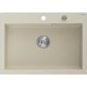 Mexen Elix Granitspüle 1-Becken 700 x 500 mm, beige, Siphon Chrom - 6526701005-69