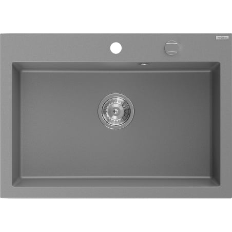 Mexen Elix Granitspüle 1-beckig 700 x 500 mm, grau, Siphon Chrom - 6526701005-71