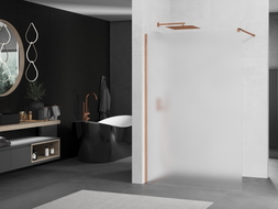 Mexen Kioto Duschwand Walk-in 130 x 200 cm, mattiert 8 mm, Roségold - 800-130-101-60-30