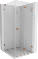Mexen Lunar-F L klappbare Duschkabine rechts 80 x 80 cm, transparent, gebürstetes Kupfer - 836L-080-080-65-00-P