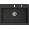 Mexen Elix Granitspüle 1-Becken 700 x 500 mm, schwarz/gold metallic, Siphon chrom - 6526701005-75