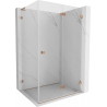 Mexen Lunar-F L Duschkabine klappbar rechts 85 x 80 cm, transparent, gebürstetes Kupfer - 836L-085-080-65-00-P