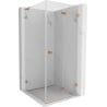 Mexen Lunar-F L Duschkabine klappbar rechts 90 x 90 cm, transparent, gebürstetes Kupfer - 836L-090-090-65-00-P