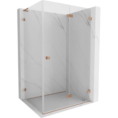 Mexen Lunar-F L klappbare Duschkabine rechts 100 x 90 cm, transparent, gebürstetes Kupfer - 836L-100-090-65-00-P