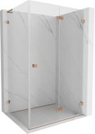 Mexen Lunar-F L klappbare Duschkabine rechts 100 x 90 cm, transparent, gebürstetes Kupfer - 836L-100-090-65-00-P