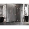 Mexen Lunar-F L Duschkabine faltbar rechts 100 x 100 cm, transparent, gebürstetes Kupfer - 836L-100-100-65-00-P