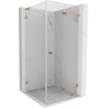 Mexen Lunar-F L Duschkabine faltbar rechts 100 x 100 cm, transparent, gebürstetes Kupfer - 836L-100-100-65-00-P
