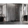 Mexen Lunar-F L Duschkabine faltbar rechts 100 x 100 cm, transparent, gebürstetes Kupfer - 836L-100-100-65-00-P