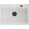 Mexen Elix Granitspüle 1-Becken 700 x 500 mm, weiß, schwarzer Siphon - 6526701005-20-B