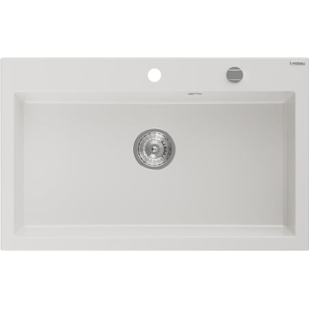 Mexen Elix Granitspüle 1-beckig 800 x 500 mm, weiß, Siphon Chrom - 6527801005-20