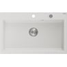 Mexen Elix Granitspüle 1-beckig 800 x 500 mm, weiß, Siphon Chrom - 6527801005-20