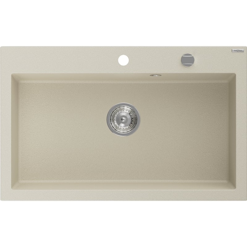 Mexen Elix Granitspüle 1-beckig 800 x 500 mm, beige, Siphon chrom - 6527801005-69
