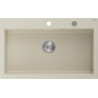 Mexen Elix Granitspüle 1-beckig 800 x 500 mm, beige, Siphon chrom - 6527801005-69