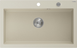 Mexen Elix Granitspüle 1-beckig 800 x 500 mm, beige, Siphon chrom - 6527801005-69