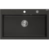 Mexen Elix Granitspüle 1-beckig 800 x 500 mm, schwarz/gold metallisch, Siphon Chrom - 6527801005-75