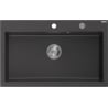 Mexen Elix Granitspüle 1-becken 800 x 500 mm, schwarz gesprenkelt, Chromsiphon - 6527801005-76