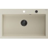 Mexen Elix Granitspüle 1-Becken 800 x 500 mm, beige, schwarzer Siphon - 6527801005-69-B