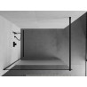 Mexen Kioto Duschwand Walk-in 140 x 200 cm, transparent/matt 8 mm, schwarz - 800-140-101-70-35