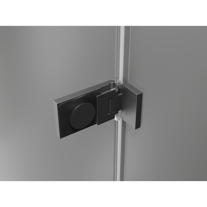 Mexen Lunar-F L klappbare Duschkabine rechts 80 x 80 cm, transparent, gun gray gebürstet - 836L-080-080-66-00-P